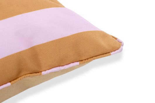 H.O.C.K. Riviera Stripe Outdoor Wendekissen 50x50cm Cognac Flieder Streifen