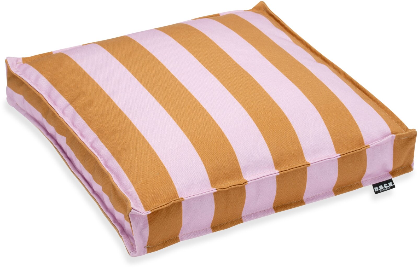 H.O.C.K. Riviera Stripe Outdoor Sitzkissen 40x40x5cm Cognac Flieder Streifen