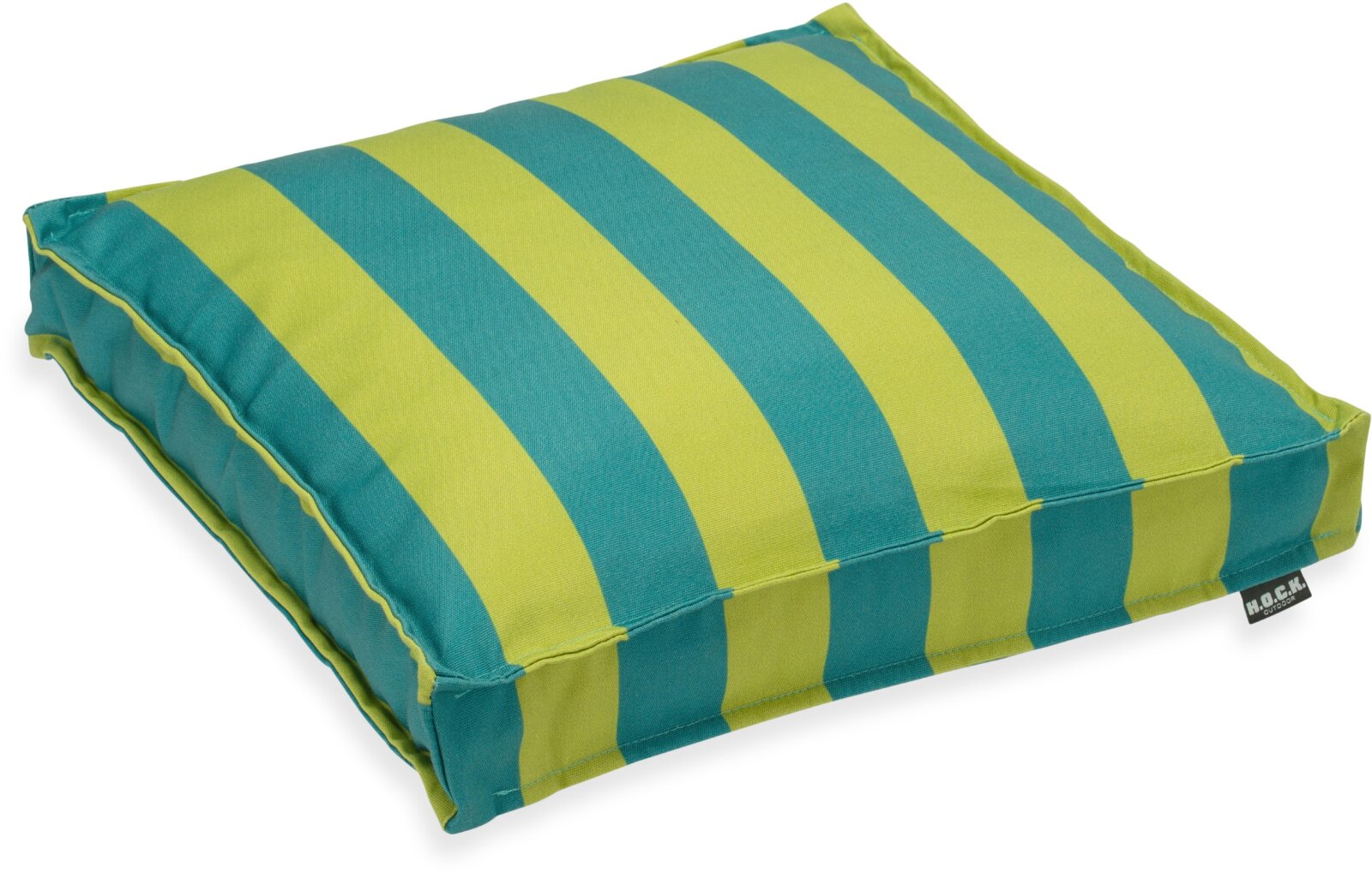 H.O.C.K. Riviera Stripe Outdoor Sitzkissen 40x40x5cm Green Petrol Streifen