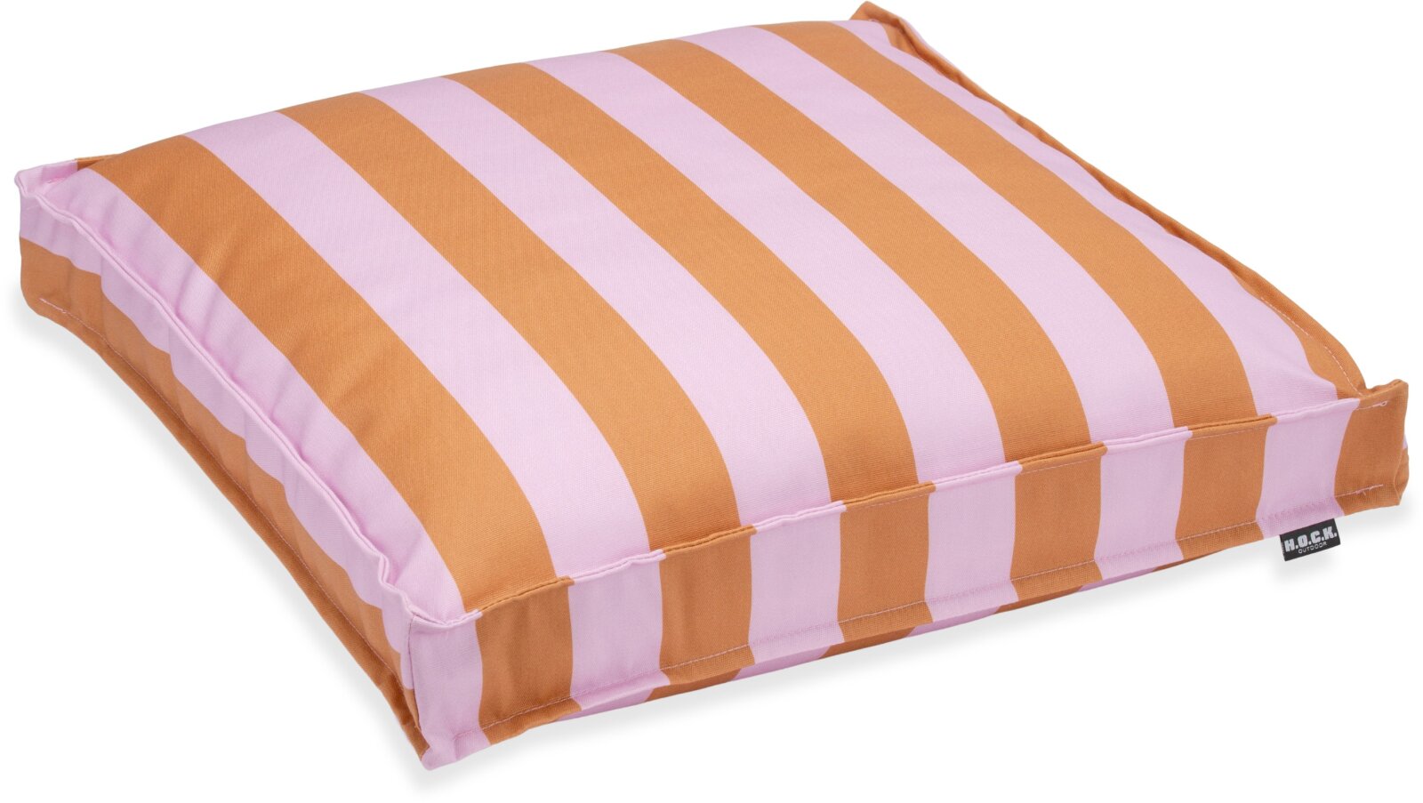 H.O.C.K. Riviera Stripe Outdoor Sitzkissen 50x50x5cm Cognac Flieder Streifen