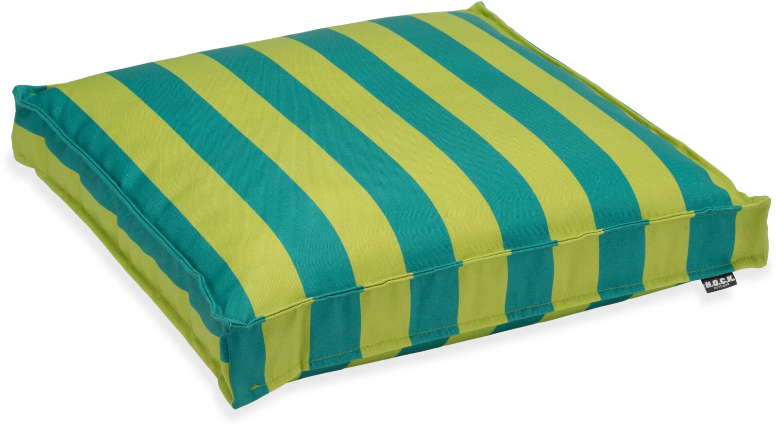 H.O.C.K. Riviera Stripe Outdoor Sitzkissen 50x50x5cm Green Petrol Streifen