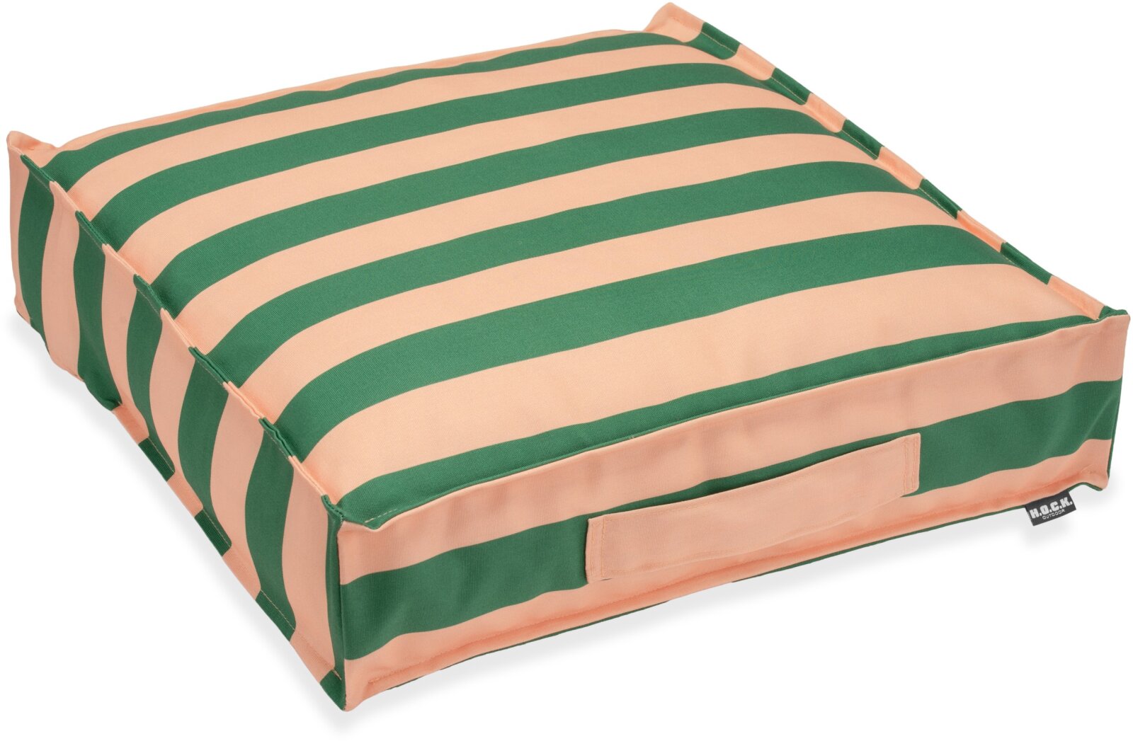 H.O.C.K. Riviera Stripe Outdoor Matratzenkissen 50x50x10cm Green Rosé Streifen