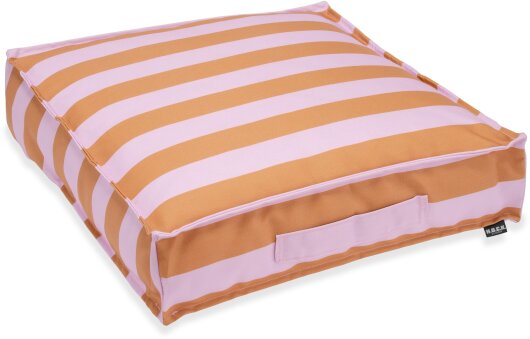 H.O.C.K. Riviera Stripe Outdoor Matratzenkissen 50x50x10cm Cognac Flieder Streifen