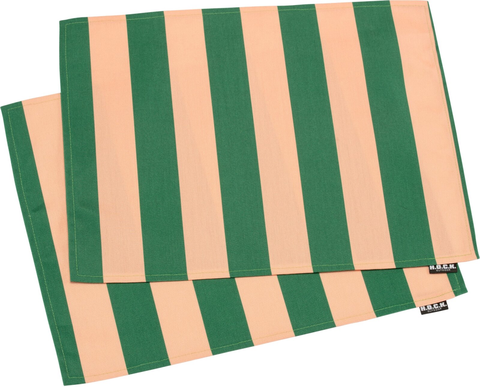 H.O.C.K. Riviera Stripe Outdoor Tischset 2er Set 33x45cm Green Rosé Streifen