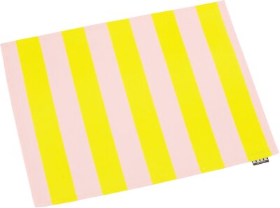 H.O.C.K. Riviera Stripe Outdoor Tischset 2er Set 33x45cm Yellow Rosé Streifen