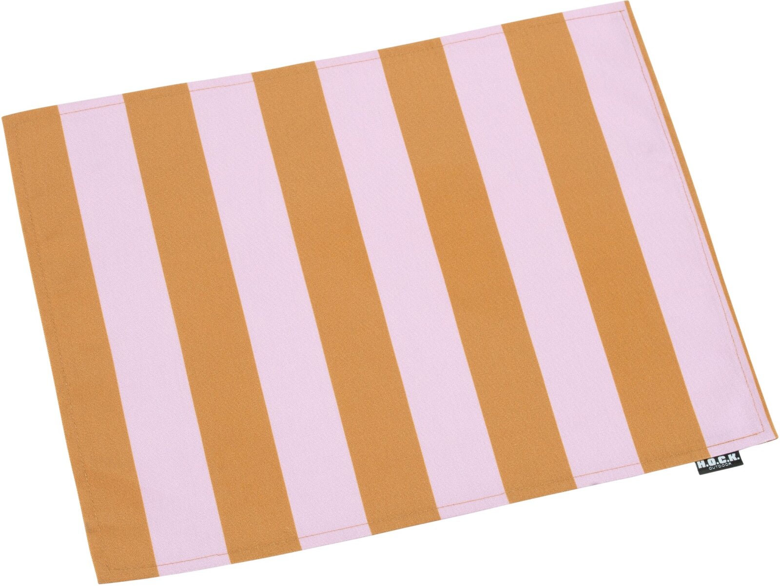 H.O.C.K. Riviera Stripe Outdoor Tischset 2er Set 33x45cm Cognac Flieder Streifen