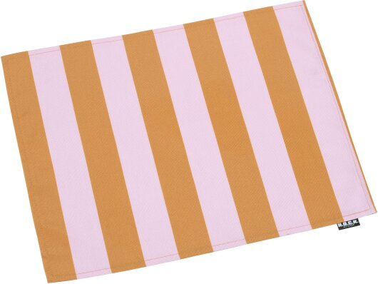 H.O.C.K. Riviera Stripe Outdoor Tischset 2er Set 33x45cm Cognac Flieder Streifen