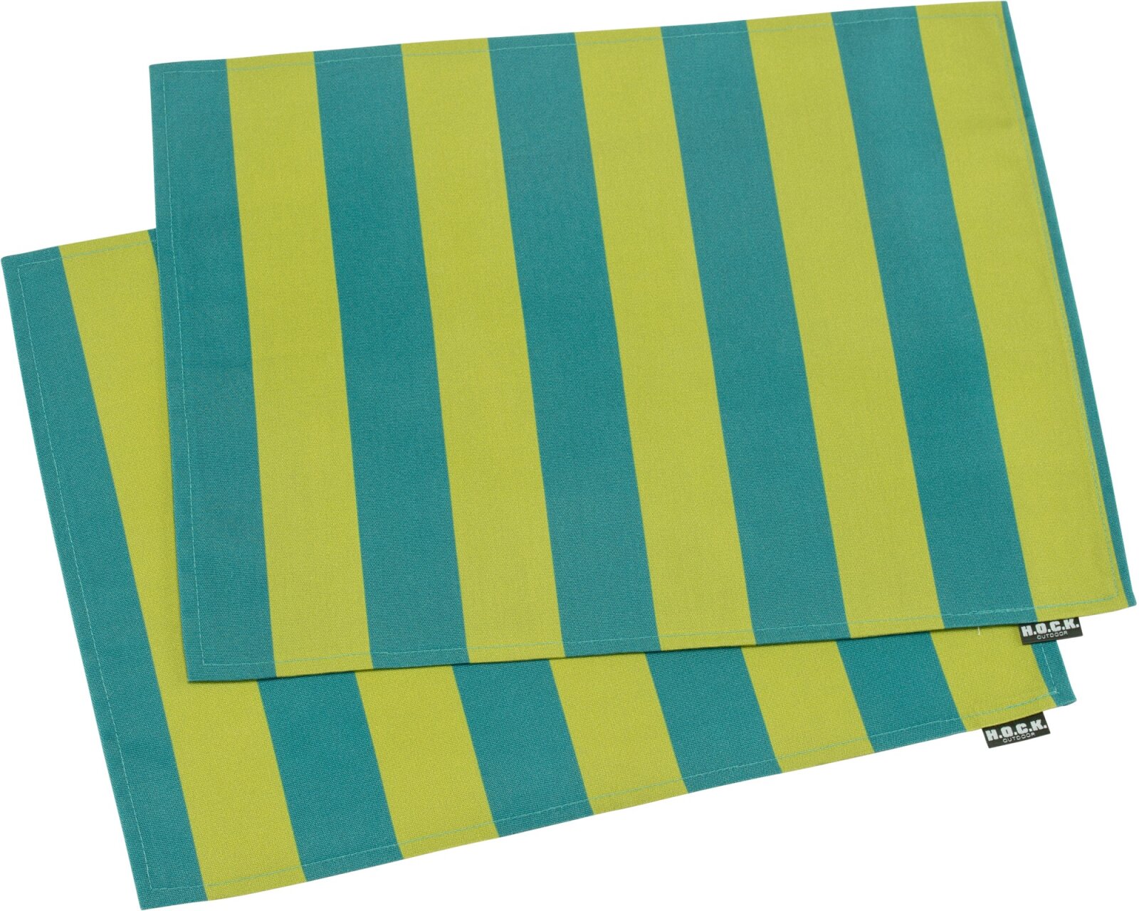 H.O.C.K. Riviera Stripe Outdoor Tischset 2er Set 33x45cm Green Petrol Streifen