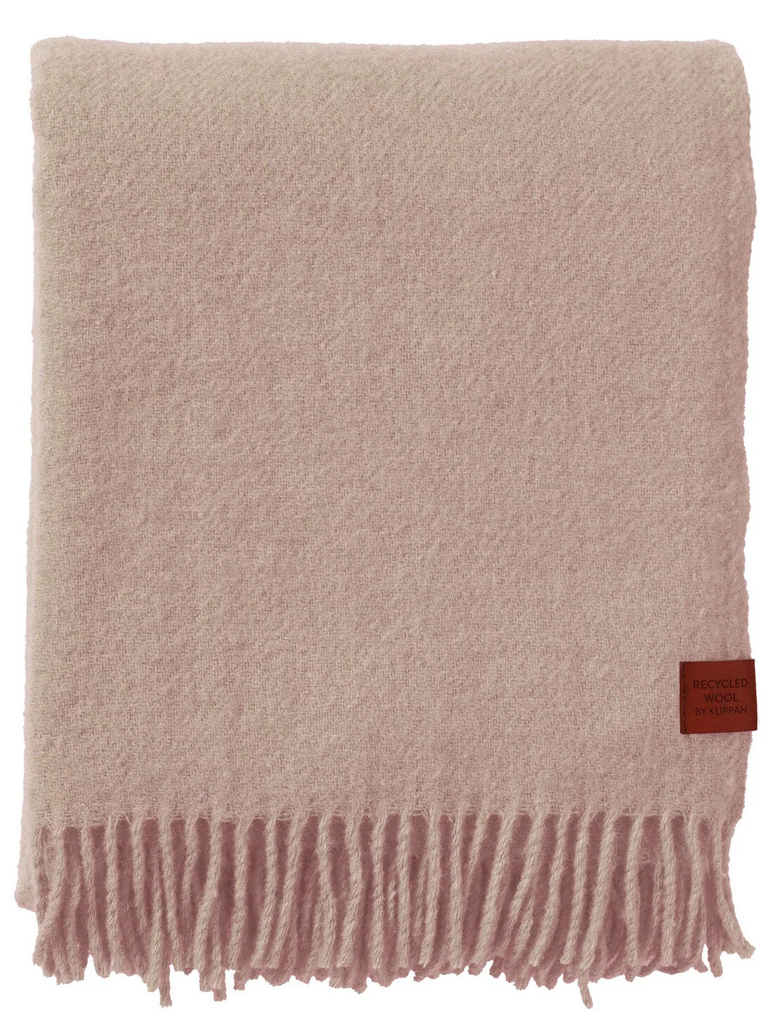 KLIPPAN Decke "True" Plaid cream beige taupe mit Fransen 130x180cm