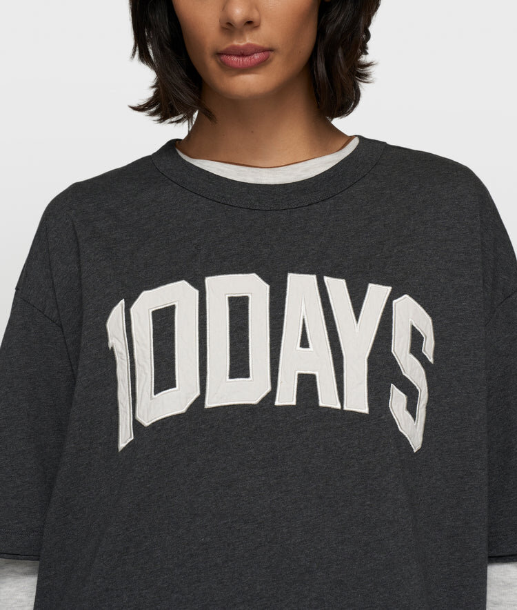 N.Y.A. | 10Days Baseball T-Shirt anthrazit mit Logo XL