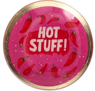 GIFTY Glasteller rund S / "HOT STUFF" pink rot...