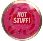 GIFTY Glasteller rund S / "HOT STUFF" pink rot...