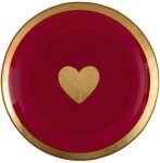 GIFTY Glasteller rund M / Herz pink ca. 13x1x13cm