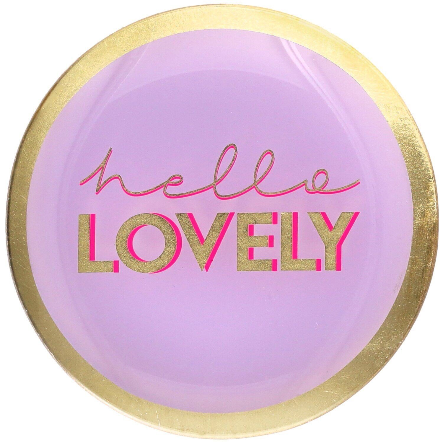 GIFTY Glasteller rund M / "hello LOVELY" flieder ca. 13x1x13cm