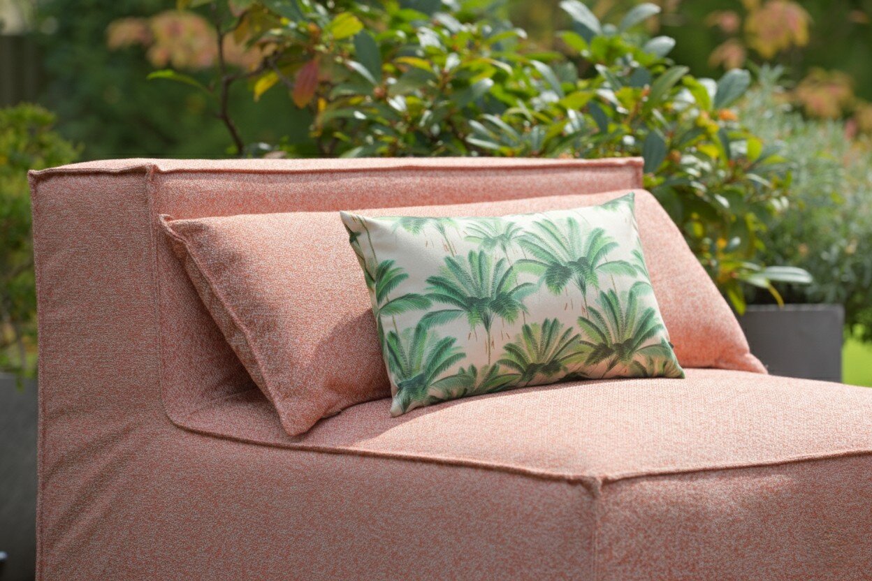 H.O.C.K. Palmeral Outdoor Kissen 50x30cm grün Palmen