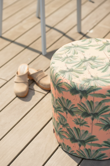 H.O.C.K. Palmeral Outdoor Hocker ø45x45cm apricot Palmen