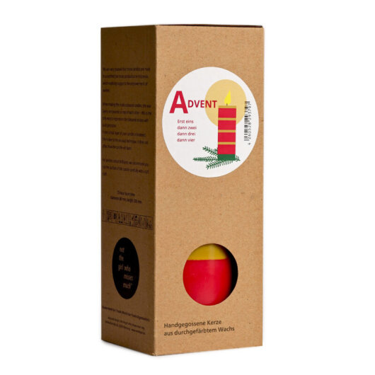 NTG Stumpenkerze "Advent" rot, grün