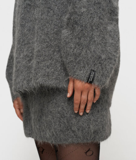 N.Y.A. | 10Days  Pullover V-neck hairy knit sweater dunkelgrau