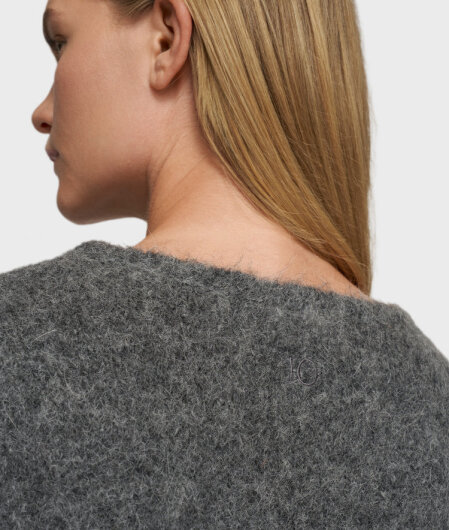 N.Y.A. | 10Days  Pullover V-neck hairy knit sweater dunkelgrau