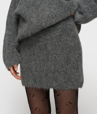 N.Y.A. | 10Days Minirock hairy knit skirt dunkelgrau