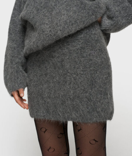 N.Y.A. | 10Days Minirock hairy knit skirt dunkelgrau S
