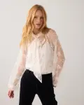 N.Y.A. | Summum A-Linien-Oberteil Bluse aus floraler Spitze creme L