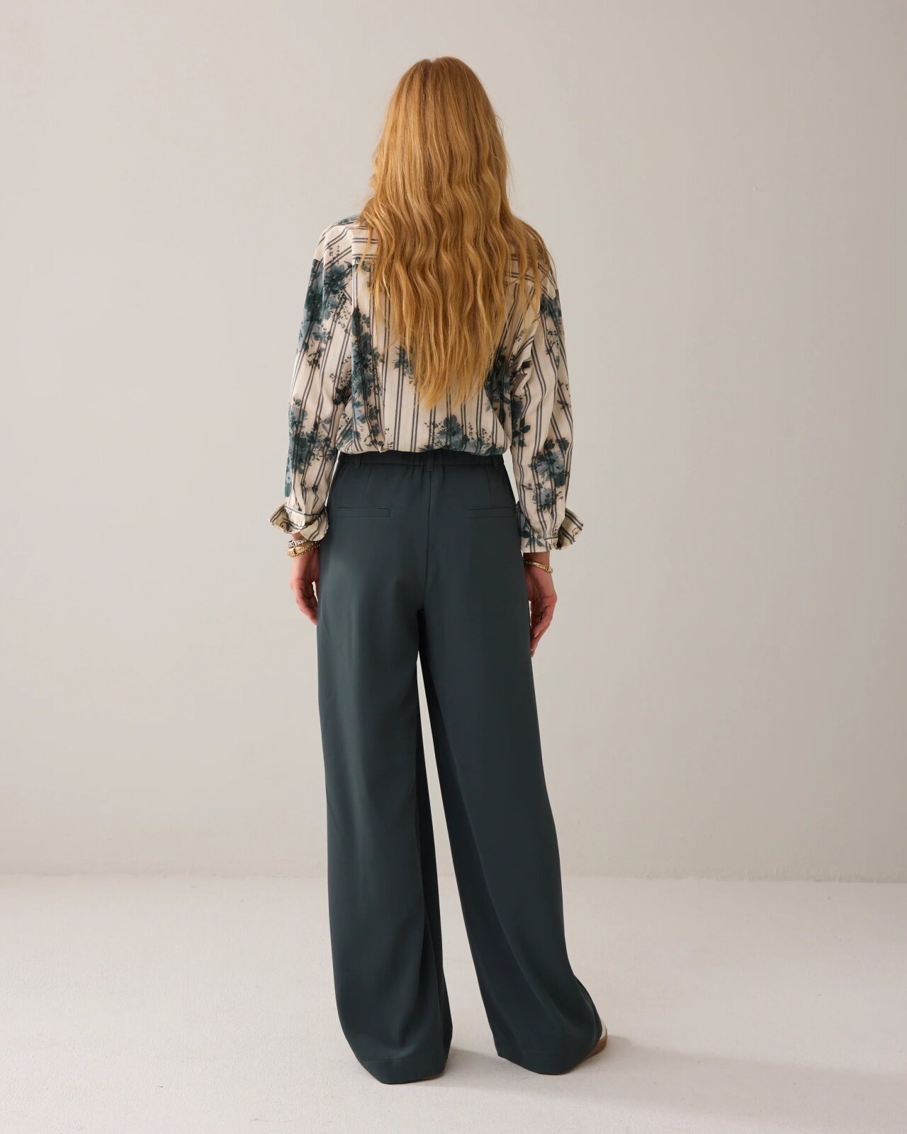 N.Y.A. | Summum weite Hose mit Umschlag grün
