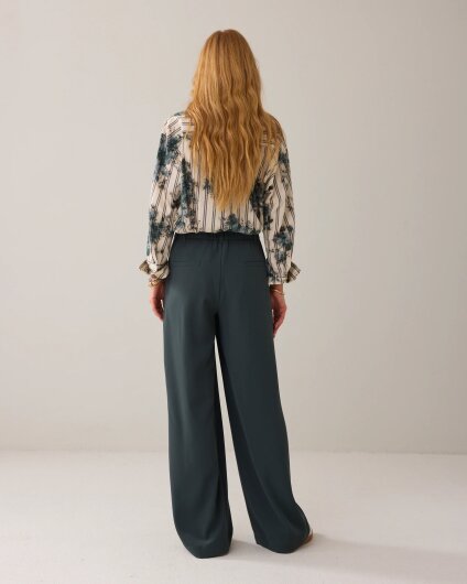 N.Y.A. | Summum weite Hose mit Umschlag grün