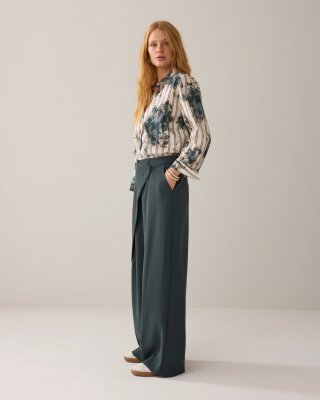 N.Y.A. | Summum weite Hose mit Umschlag grün L
