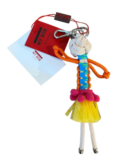 N.Y.A. | My Bob Schlüsselanhänger & Taschenanhänger Macramé handgemacht türkis - gelb