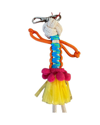 N.Y.A. | My Bob Schlüsselanhänger & Taschenanhänger Macramé handgemacht türkis - gelb