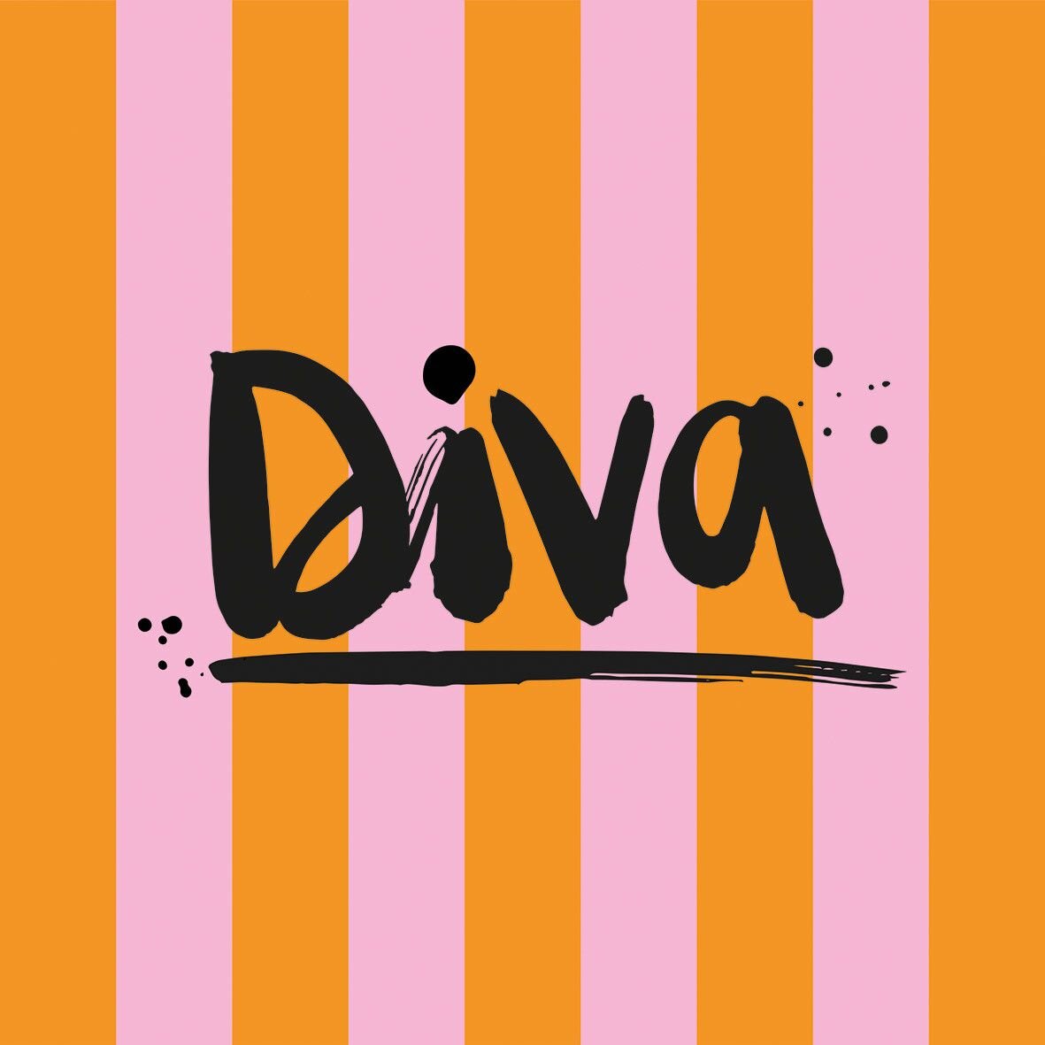 ppd Servietten "Diva" 33x33cm Streifen orange rosa Napkin