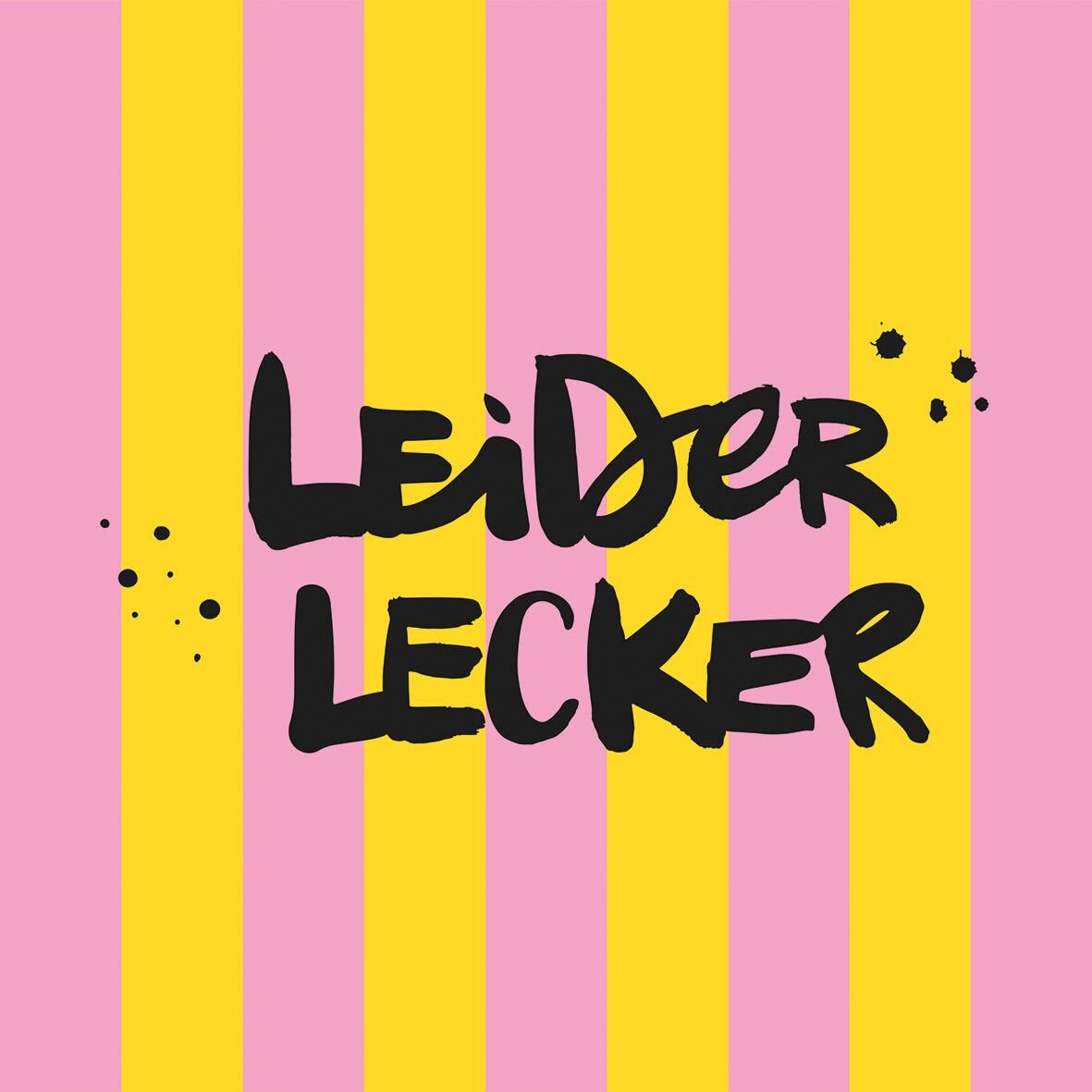 ppd Servietten "Leider Lecker" 33x33cm Streifen gelb rosa Napkin