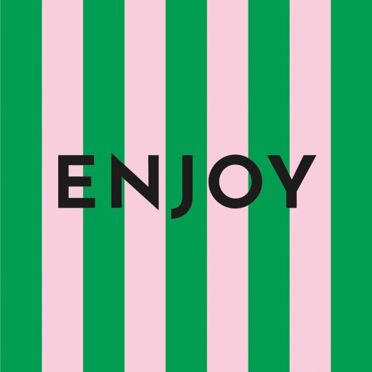 ppd Servietten "ENJOY" 33x33cm Streifen grün rosa Napkin