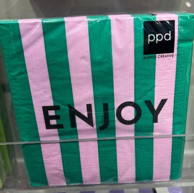 ppd Servietten "ENJOY" 33x33cm Streifen...