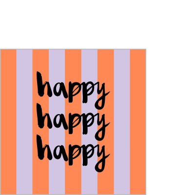 ppd Servietten "happy happy happy" 25x25cm...