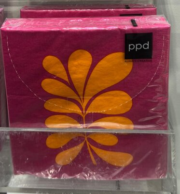 ppd Servietten Blumen-Motiv 33x33cm pink orange Napkin