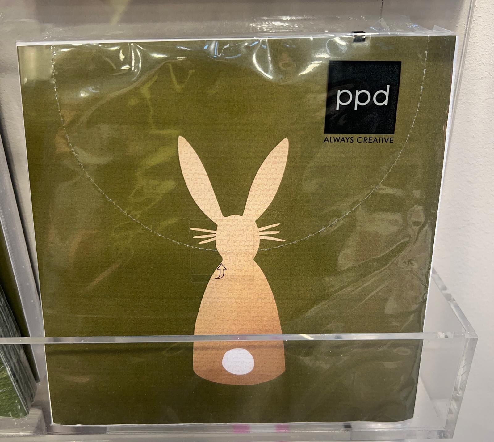 ppd Servietten Hase Bunny 33x33cm olive gold Napkin