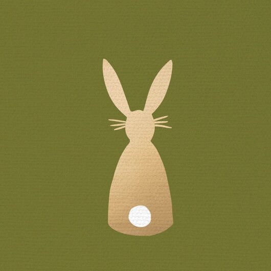 ppd Servietten Hase Bunny 33x33cm olive gold Napkin