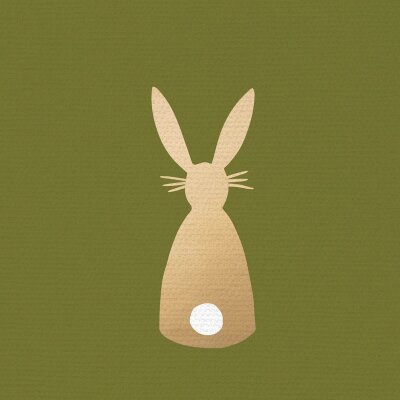 ppd Servietten Hase Bunny 33x33cm olive gold Napkin