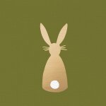 ppd Servietten Hase Bunny 33x33cm olive gold Napkin