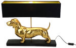 WV Tischleuchte Dackel gold schwarz 60x14x48,5cm