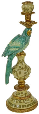 WV Kerzenhalter Papagei türkis (rechts) 14x13x39,5cm