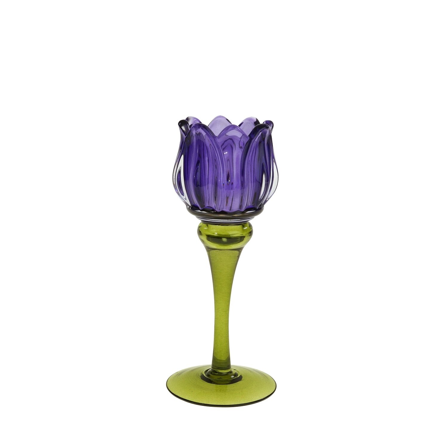 WV Kerzenleuchter Tulpe violett klein 8x18,5cm