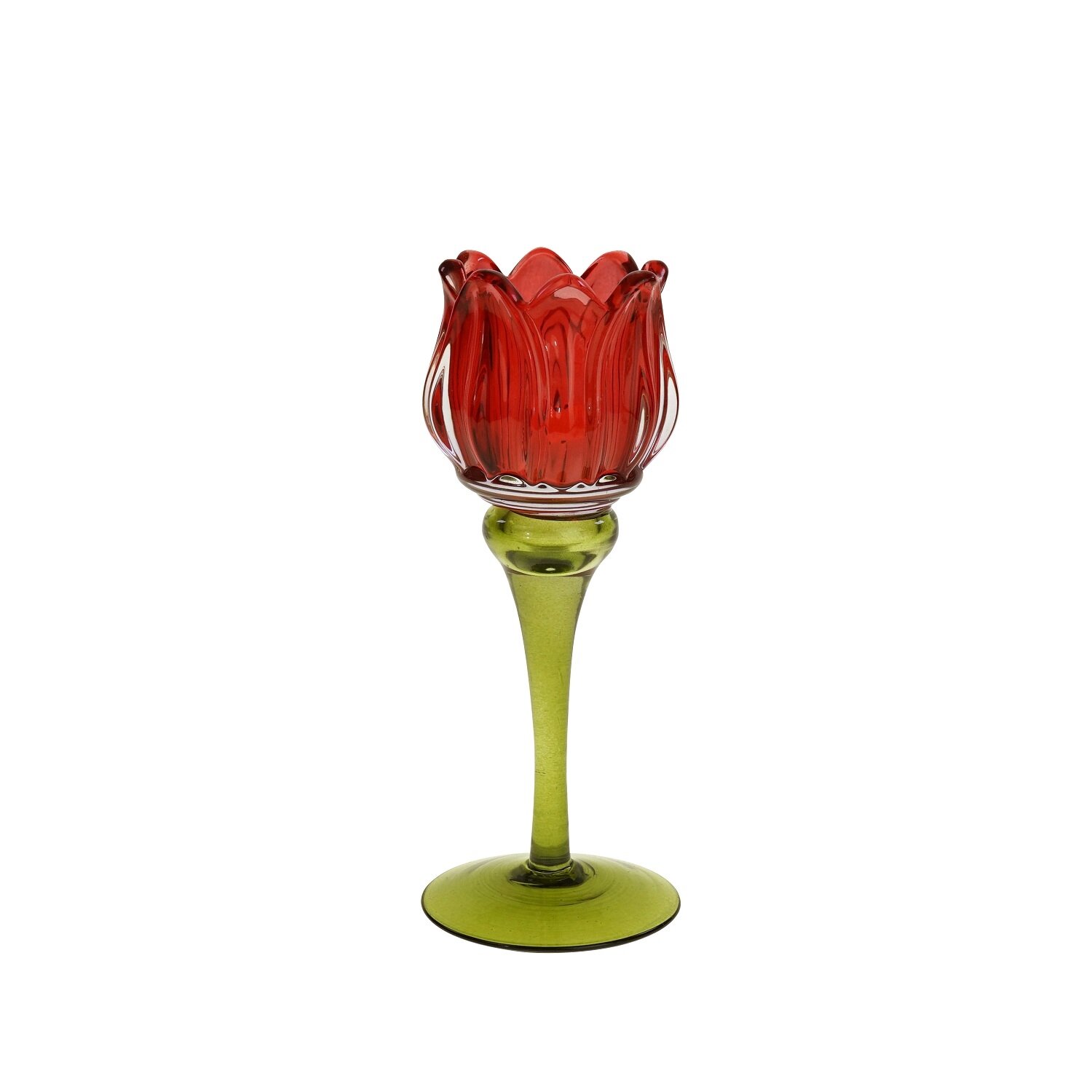 WV Kerzenleuchter Tulpe rot klein 8x18,5cm