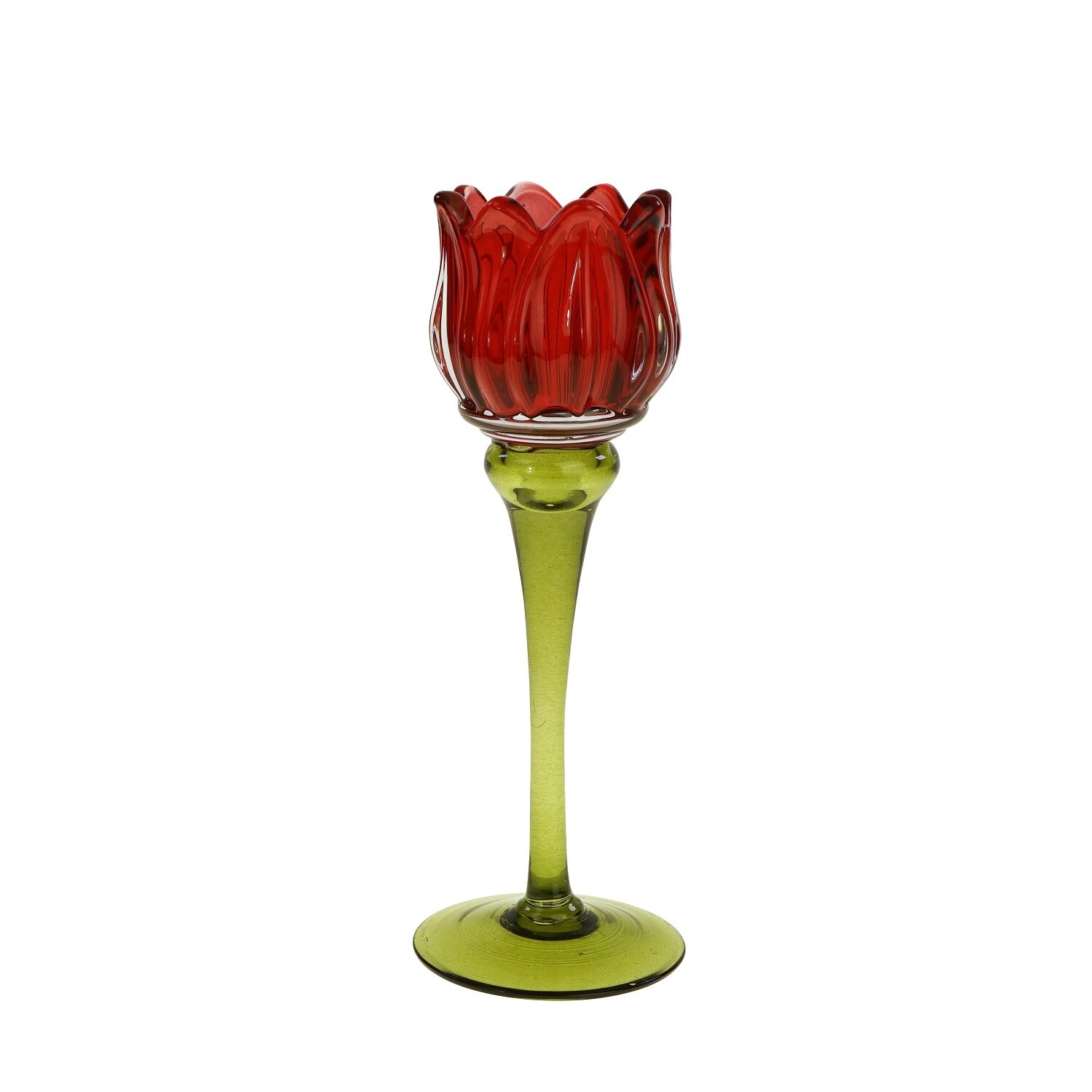 WV Kerzenleuchter Tulpe rot mittel 8x21,5cm