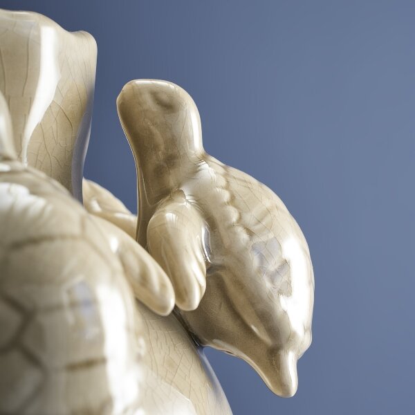 WV Vase Schildkröten taupe Steingut 25x25x29cm