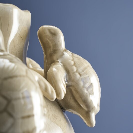 WV Vase Schildkröten taupe Steingut 25x25x29cm