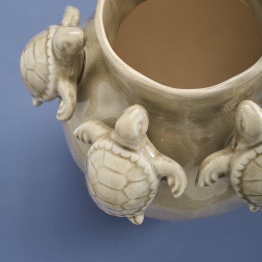WV Vase Schildkröten taupe Steingut 25x25x29cm
