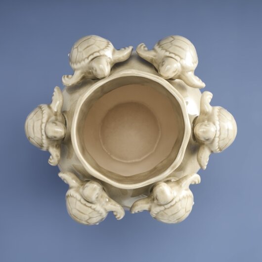 WV Vase Schildkröten taupe Steingut 25x25x29cm